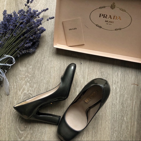 SOLD Grey Prada Heels - Picture 2 of 4
